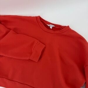 Olivaceous Womens Crop Sweatshirt Pullover Orange Crew Neck Long Sleeve‎ Casual